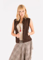 Brown Bohemian Vest with Wooden Buttons