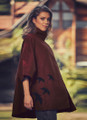 Bohemian Poncho with Bird Applique and Collar Detail