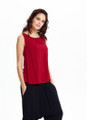 Maroon Flowing Viscose Bohemian Blouse with Rounded Wrap Hem