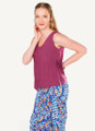 Purple Stylish Bohemian Blouse with V-Neck and Side Ties