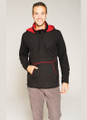 Black Men's Jacket with Kangaroo Pocket and Fleece Lining