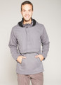 Gray Men's Jacket with Kangaroo Pocket and Fleece Lining