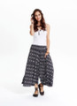 Wholesale Wide-Leg Culottes with Elastic Waist, Small Pattern