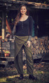 Khaki Cotton Wrap-Front Hippie Pants for Winter