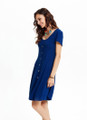 Dark Blue Button-Down Summer Dress