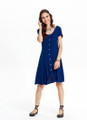 Dark Blue Button-Down Summer Dress