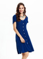 Dark Blue Button-Down Summer Dress