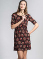 Espresso Swirl Print A-line Dress