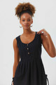 Fit and Flare Cotton Dress Black