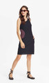 Black Casual Cotton Dress with Patterned Pockets