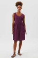 Fit and Flare Cotton Dress Purple