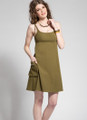 Classic Khaki Cotton Whisper Mini Boho Dress