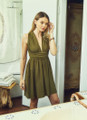 Green Open Back Short Summer Dress