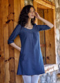 Half Sleeve Midi Fall Dress Blue