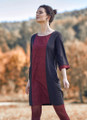 3/4 Sleeve Patchwork Black Dress