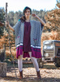 Patterned Long Crochet Poncho Pink