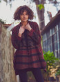 Patterned Women's Jacket Maroon