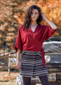 Long Sleeve Maroon Wrap Top