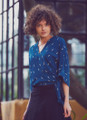 Long Sleeve Petrol Blue Wrap Top