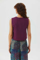 Sleeveless Cotton Crop Top Purple
