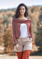 Long Sleeve Cowl Neck Boho Top Brown
