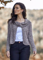 Long Sleeve Cowl Neck Boho Top Gray