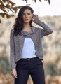 Long Sleeve Cowl Neck Boho Top Gray