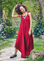 Maroon Asymmetric Hippie Style Harem Jumpsuit