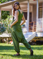 Green Hippie Harem Jumpsuit