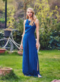 Fit and Flare Blue Slit Jumpsuit