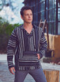 Black Patterned Men's Hoodie