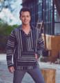 Black Patterned Men's Hoodie
