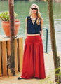 Plated Palazzo Pants Orange