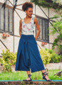 Blue Wrap Skirt Pants