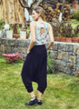 Women's Short Harem Pants Black