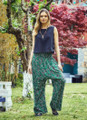 Women's Printed Boho Harem Pants Green