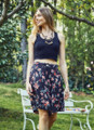 Floral Asymmetrical Short Skirt Pants