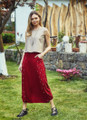 Patched Short Harem Pants Maroon