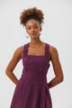 Fit And Flare Purple Cotton Boho Dress