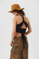 Open Back Black Boho Wrap Top