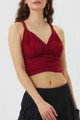 Open Back Red Boho Wrap Top