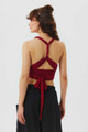 Open Back Red Boho Wrap Top