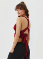 Open Back Red Boho Wrap Top