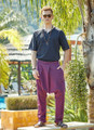 Men's Bohemian Drop Crotch Pants Purple