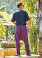 Men's Bohemian Drop Crotch Pants Purple