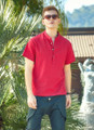 Men's Band Collar Short Sleeve Red Shirt