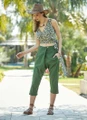 Women's Green Hippie Culottes