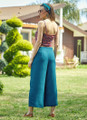 Women's Boho Flowy Blue Pants