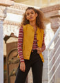 Band Collar Women's Vest Yellow