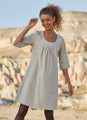 Half Sleeve Boho Dress Beige